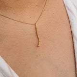 Gold Plated Paintbrush Necklace