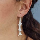 Hand-Painted Sterling Silver Barracuda Earrings