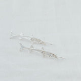 Hand-Painted Sterling Silver Barracuda Earrings