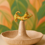 Sleepy Cat Ceramic Jewelry Dish