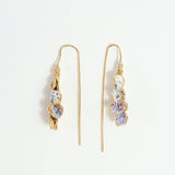 Azahar Earrings with botanical shape and handcrafted finish, presented on a white background.