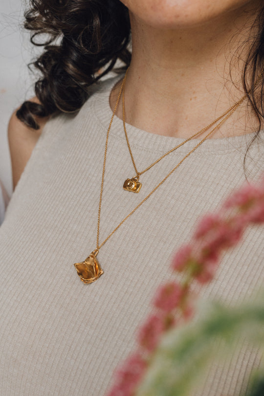 Gold Plated Book Necklace