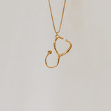 Gold Plated Stethoscope Necklace