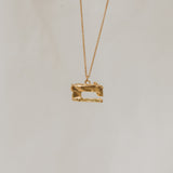 Gold Plated Sewing Machine Necklace