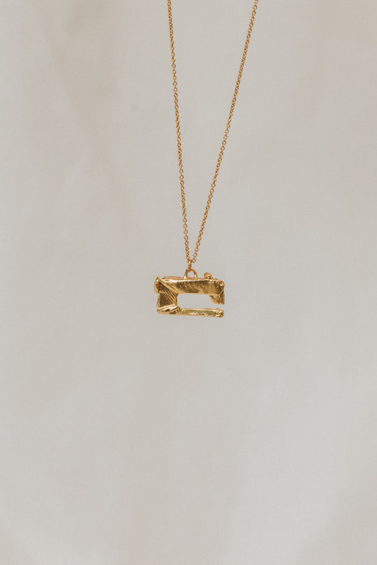 Gold Plated Sewing Machine Necklace