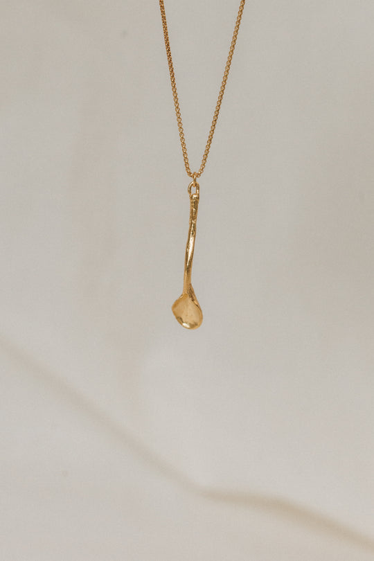 Gold Plated Spoon Necklace