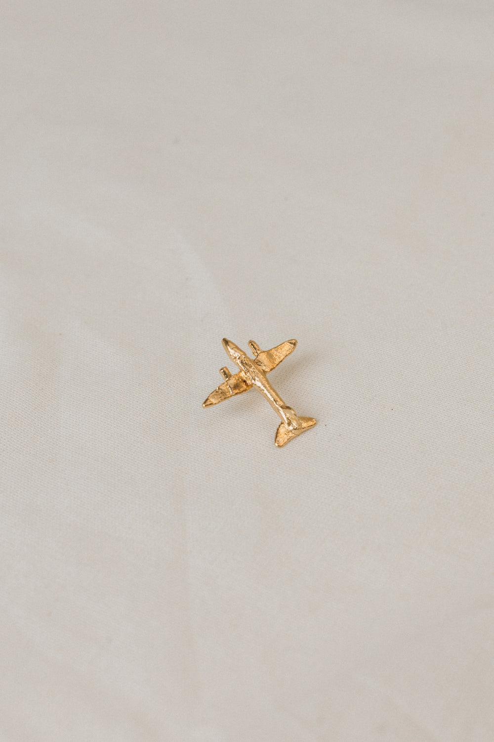 Gold Plated Airplane Brooch