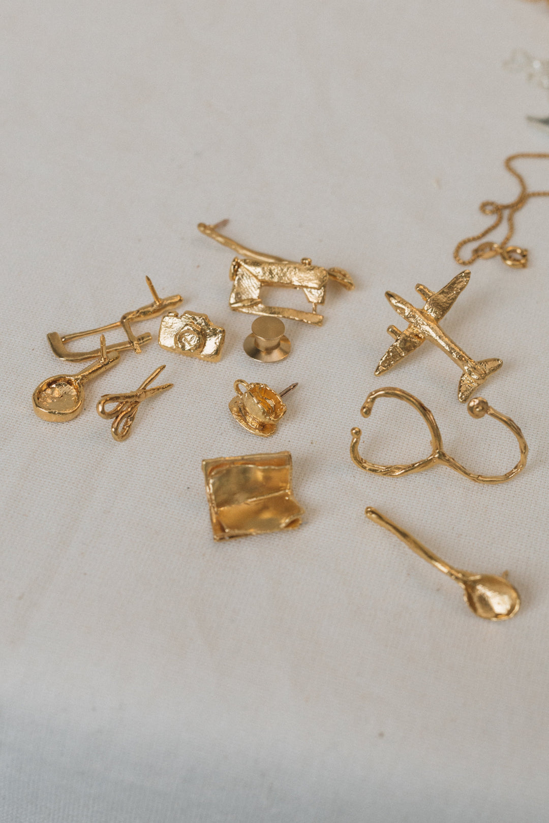 Gold Plated Hammer Brooch