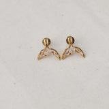 whale Tail Stud Earrings