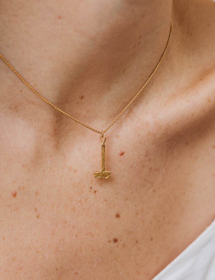 Gold Plated Hammer Necklace