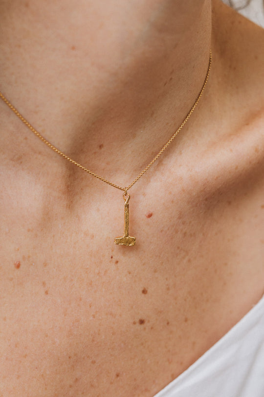 Gold Plated Hammer Necklace