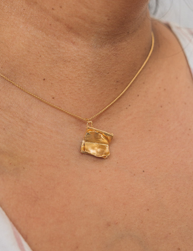 Gold Plated Book Necklace