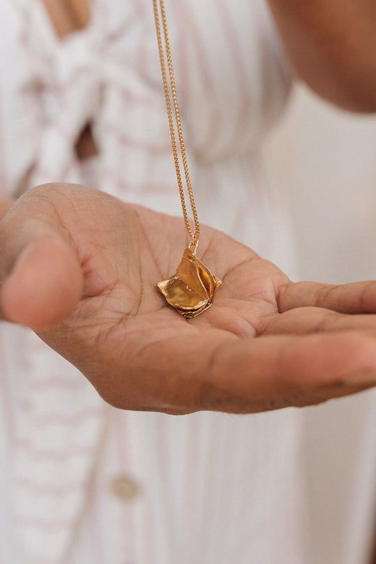 Gold Plated Book Necklace