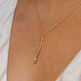 Gold Plated Paintbrush Necklace