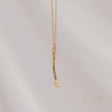 Gold Plated Paintbrush Necklace
