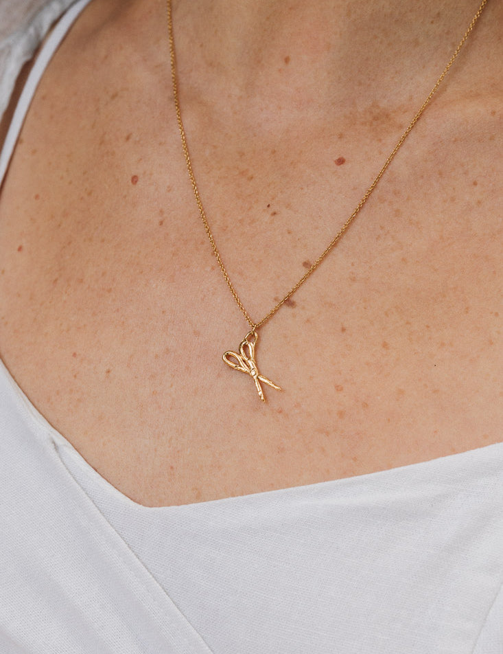 Gold Plated Scissors Necklace