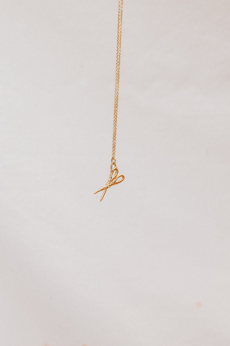 Gold Plated Scissors Necklace