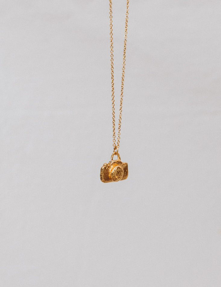 Gold Plated Camera Necklace