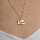 Gold Plated Sewing Machine Necklace