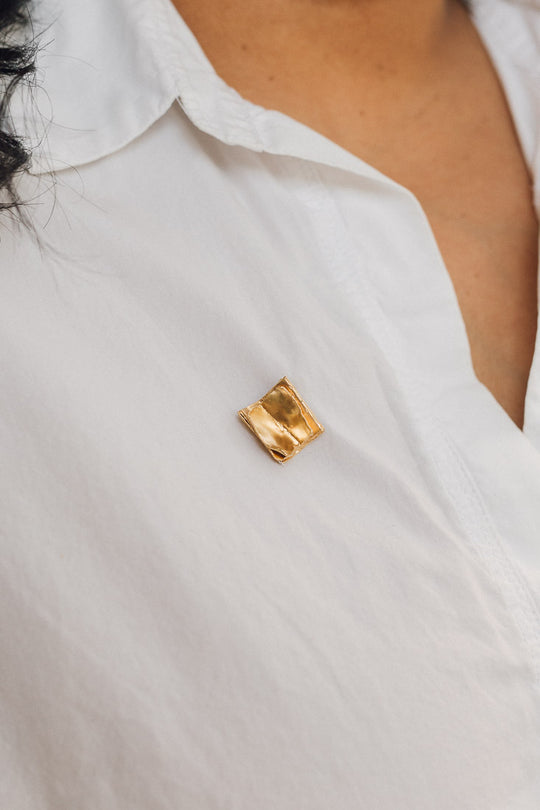 Gold Plated Book Brooch