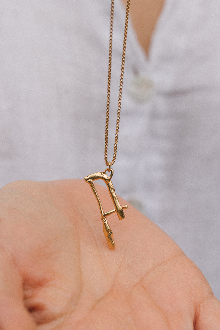 Gold plated Saw Necklace