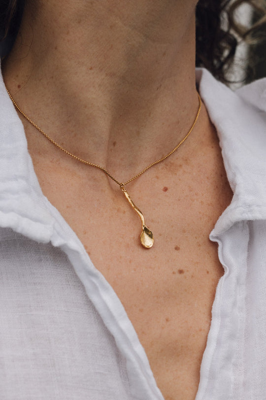 Gold Plated Spoon Necklace