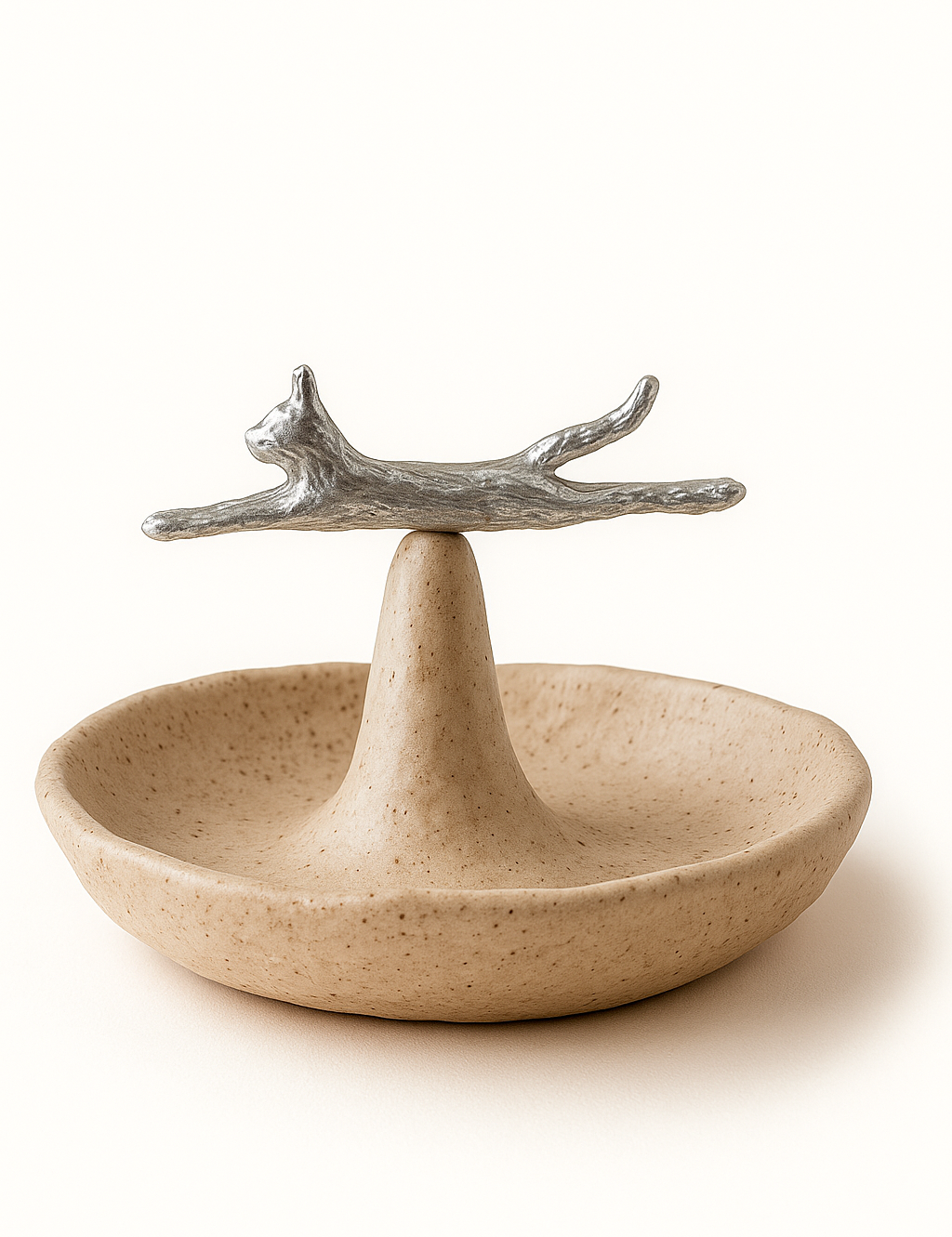 lazy Cat Ceramic Jewelry Dish