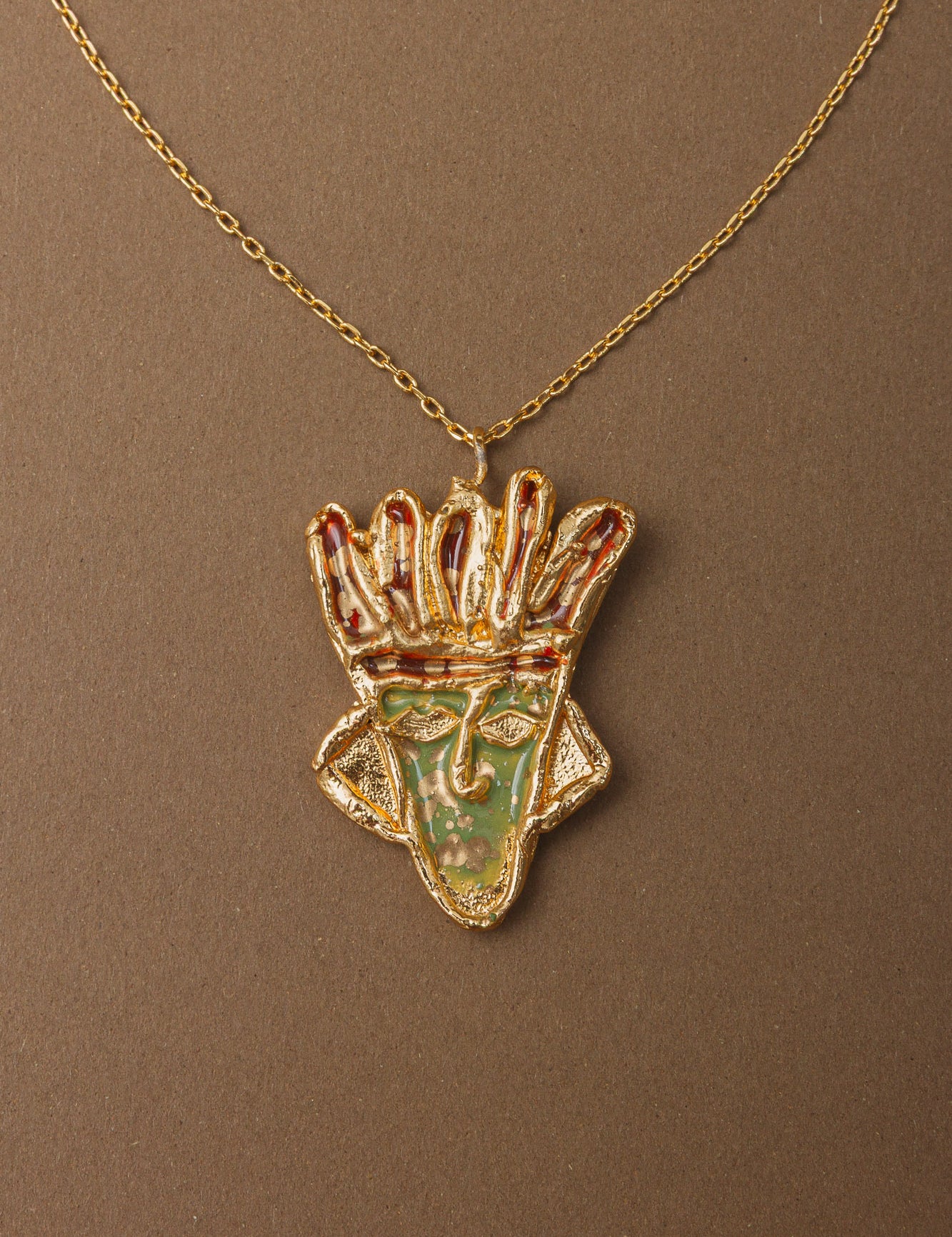 Rostro Face Charm Necklace