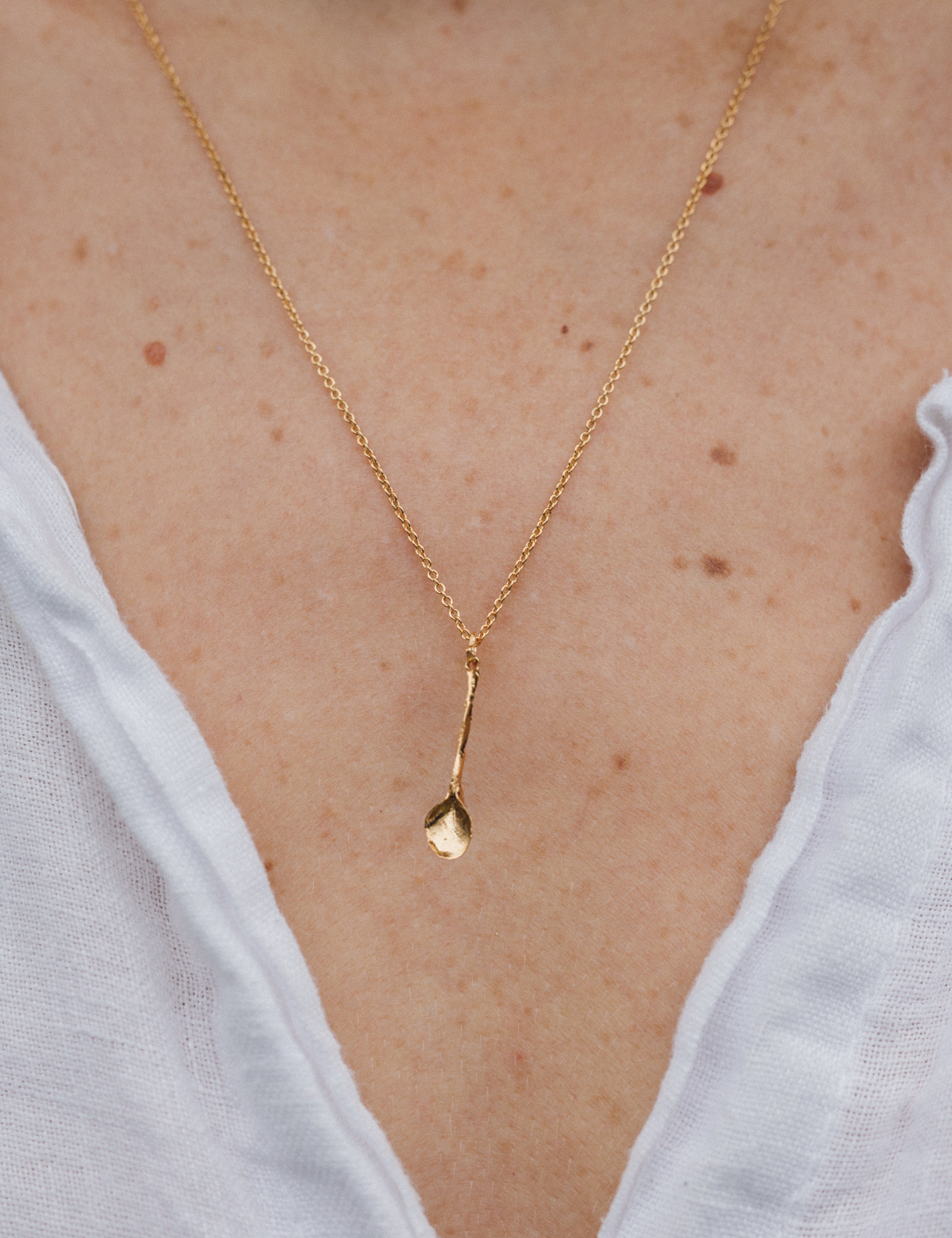 Gold Plated Spoon Necklace