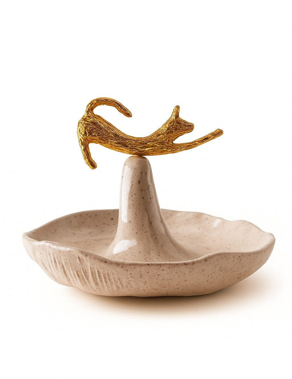 Sleepy Cat Ceramic Jewelry Dish