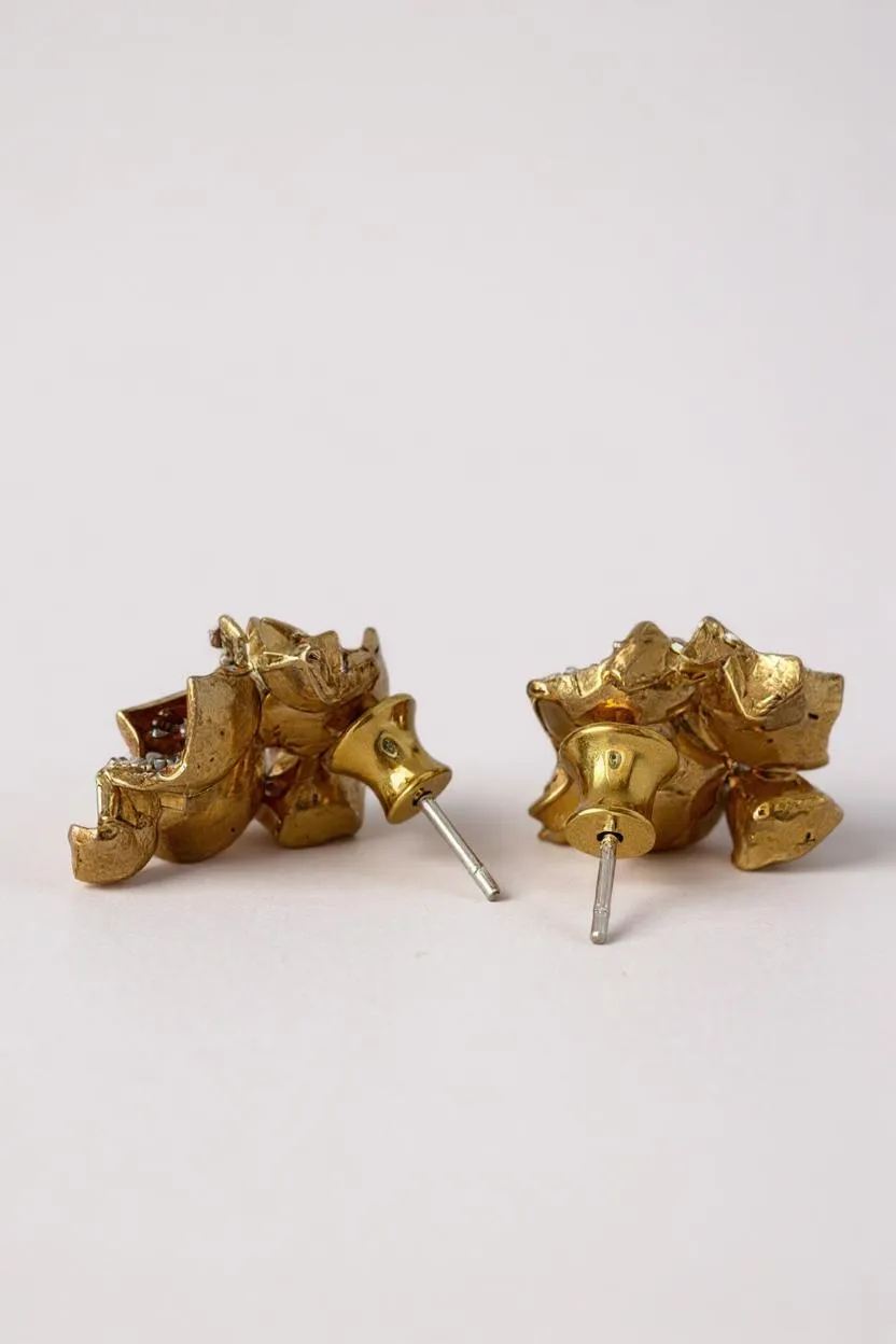 A pair of Galaxea earrings in rear view, arranged on a white background.