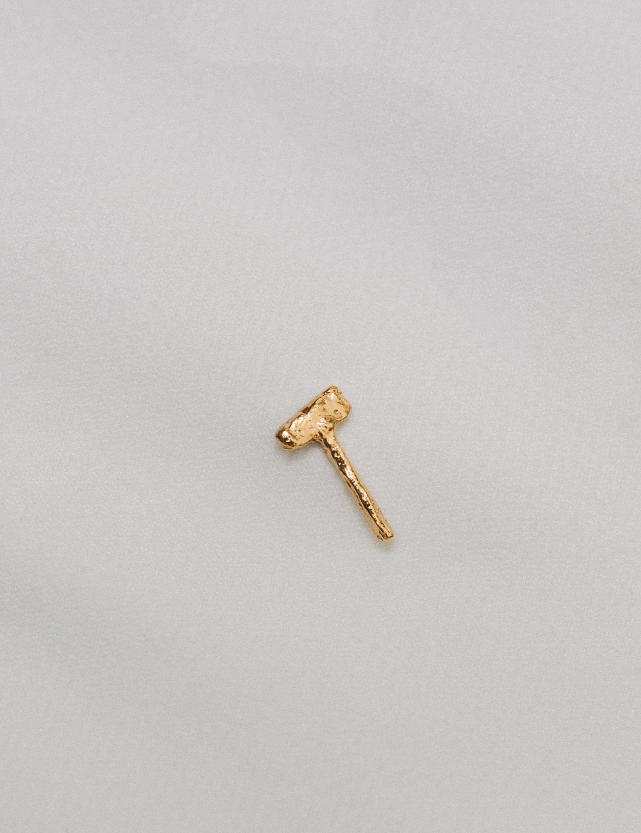 Gold Plated Hammer Brooch