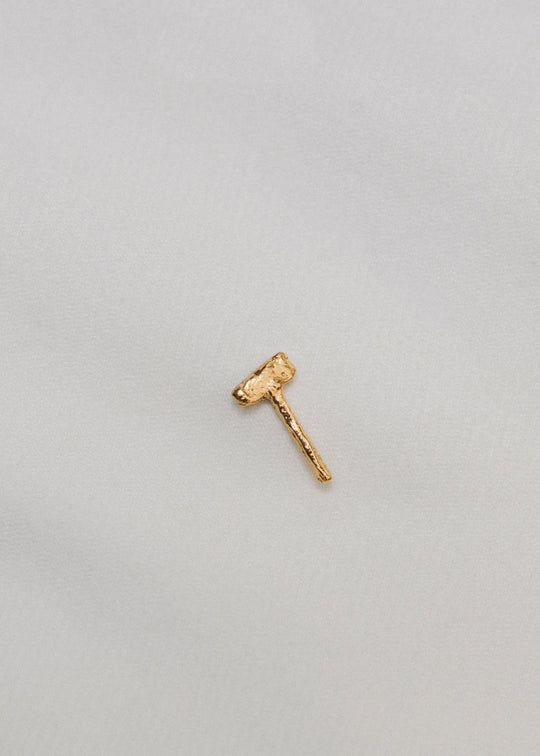 Gold Plated Hammer Brooch