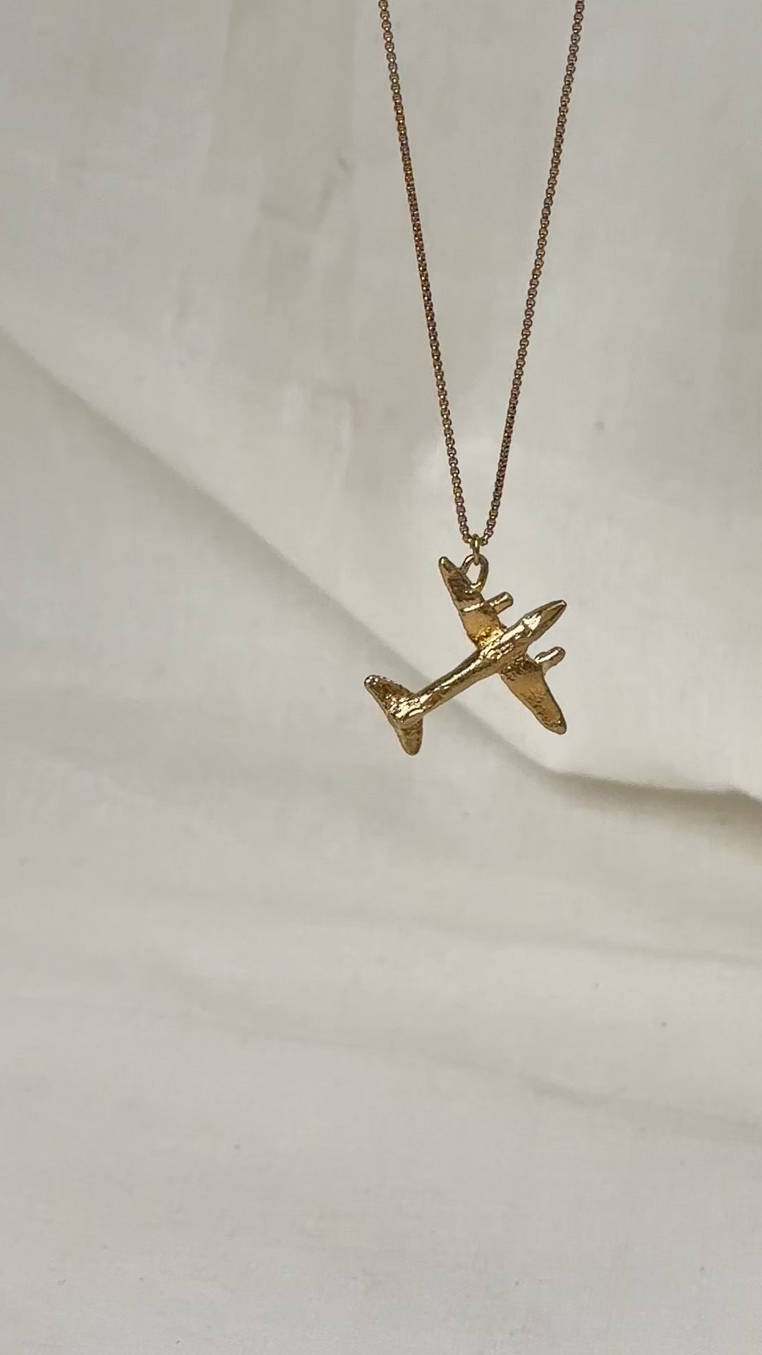 Gold Plated Airplane Necklace