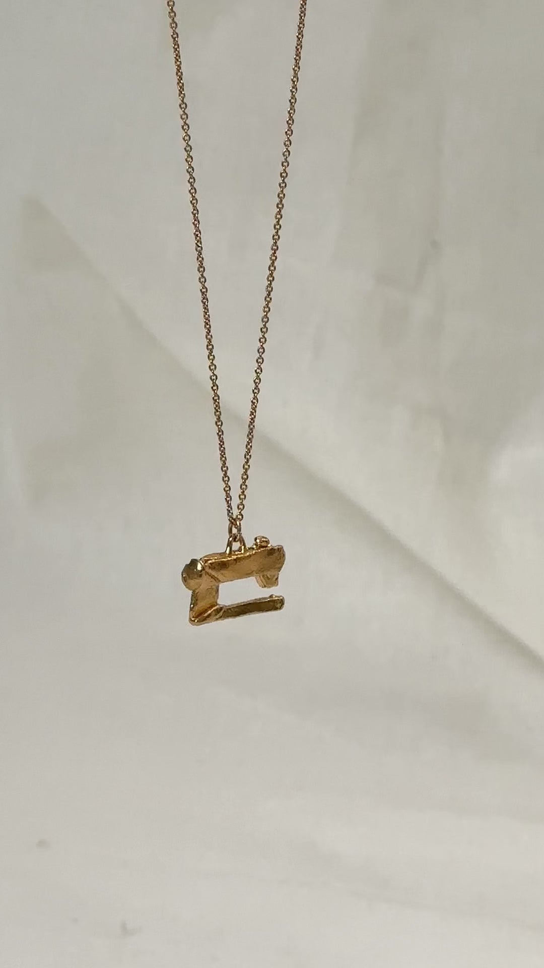 Gold Plated Sewing Machine Necklace